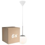 Monipakkaus 6x Nordlux Café Riippuvalaisin Lasi Valkoinen | Sopii E27