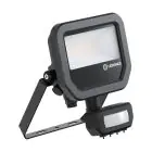 Ledvance LED Valonheitin Aluminium Musta 8W 1200lm 100D - 840 Kylmä Valkoinen | IP65 - Liike- Ja Valotunnistin - Symmetrinen
